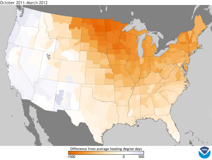 Heating Degree Day departures from 1981-2010 average Heating Degree Day departures from 1981-2010 average