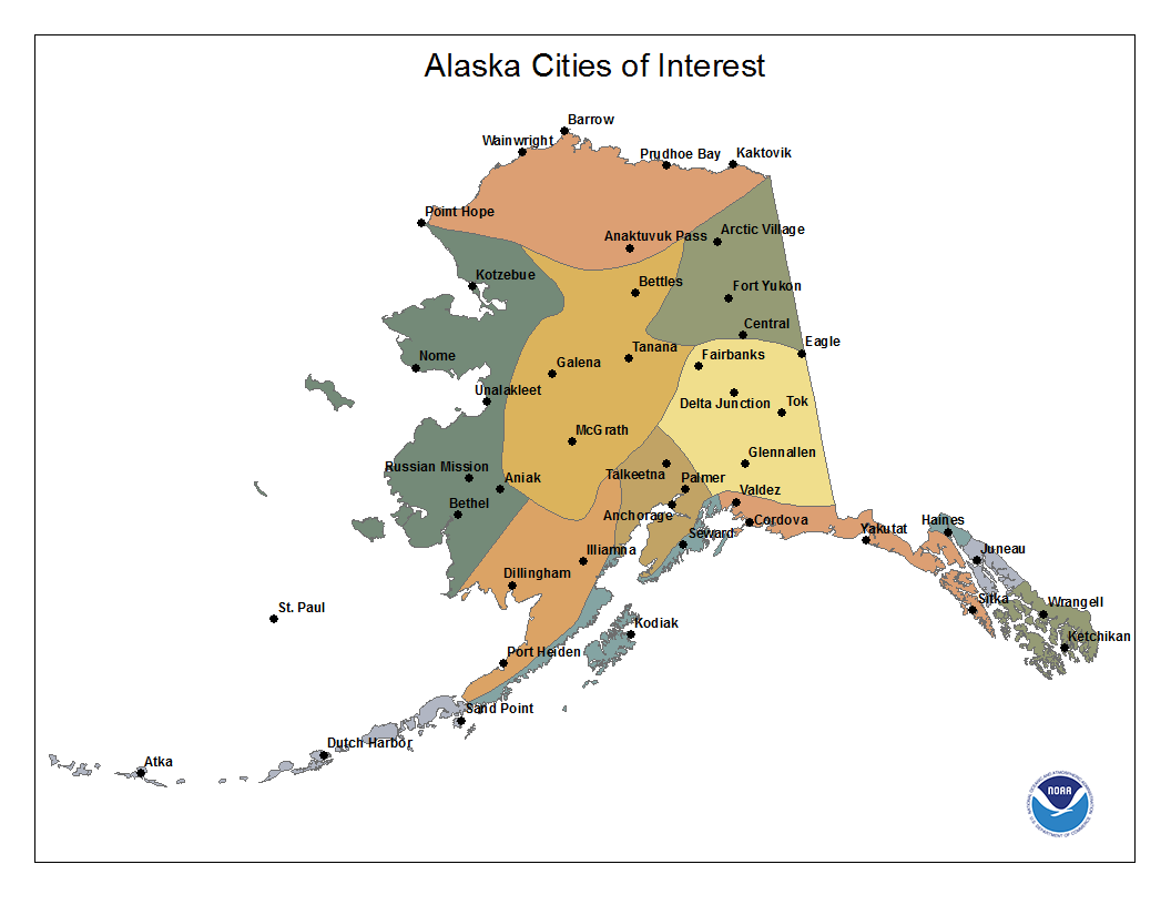 Alaska Map With Cities And Towns - World Map