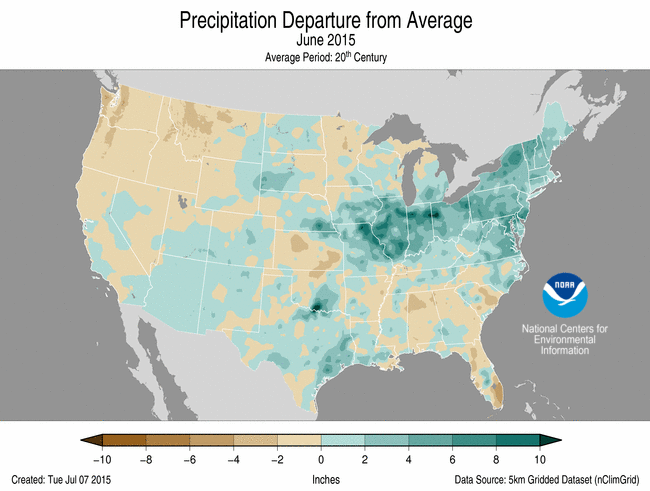 June 2015 Percent of Normal Precipitation