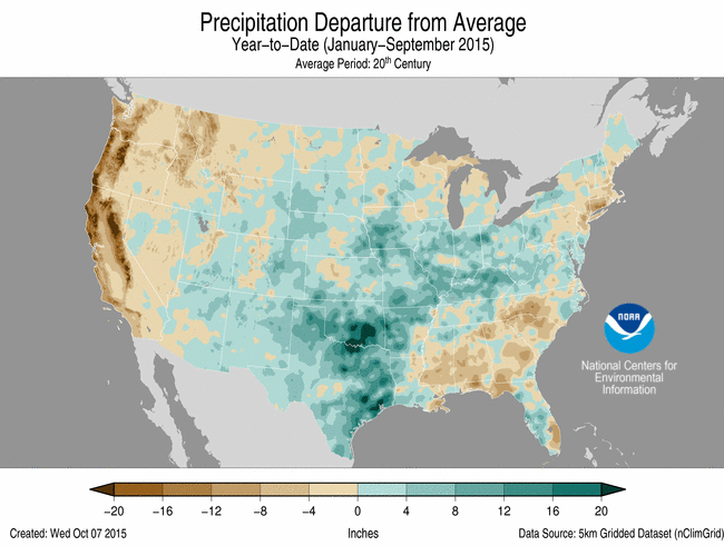 January-September 2015 Percent of Normal Precipitation