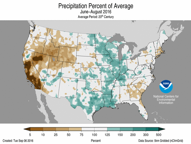 National Dew Point Map Summer Dew Point Temperature Maps | August 2016 National Climate Report