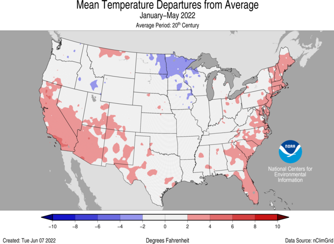 Average Temperature Departures (January-May)