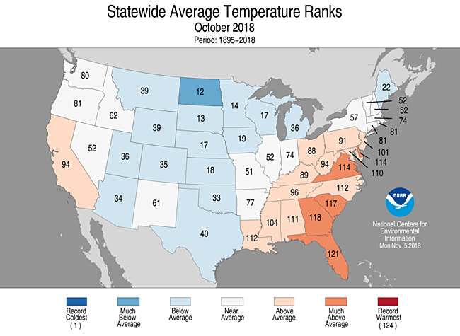 National Climate Report October 2018 State Of The Climate