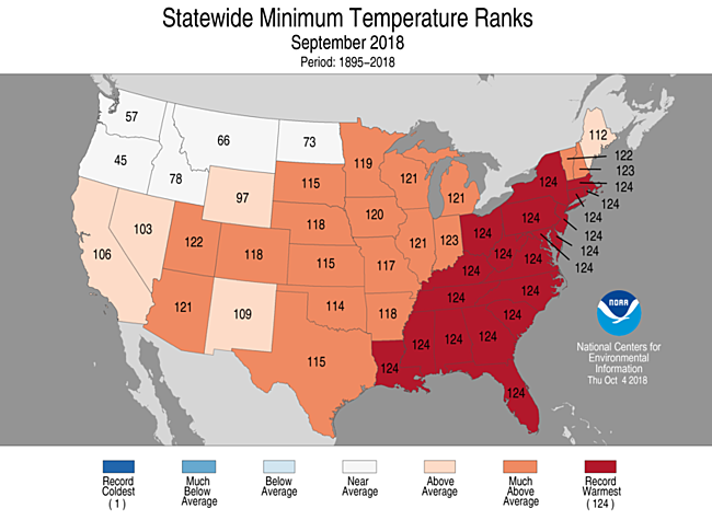 Assessing The Us Climate In September 2018 News National Centers