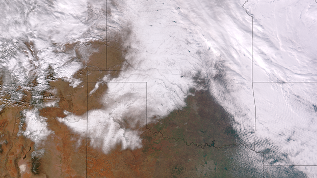 Satellite Image of Southern Plains Snow Cover Satellite Image of Southern Plains Snow Cover