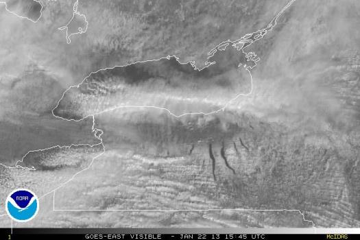 Satellite Image of January 22 Lake Effect Snow Band