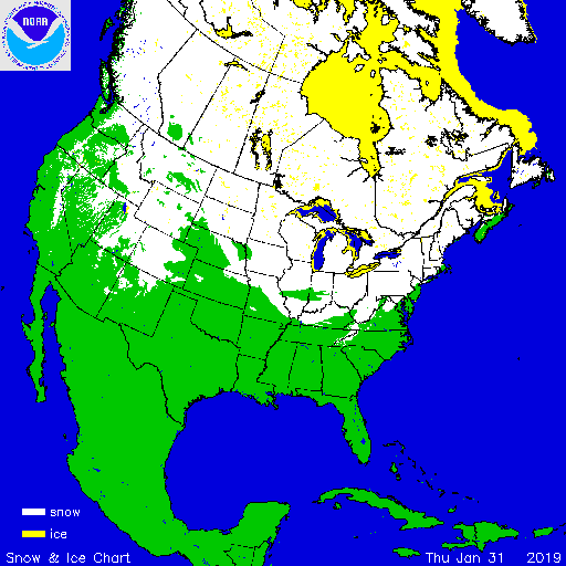 Us Snow Cover Map Noaa National Snow And Ice - January 2019 | National Centers For Environmental  Information (Ncei)