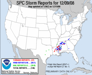 U.S. Severe Weather Reports for December 09 2008