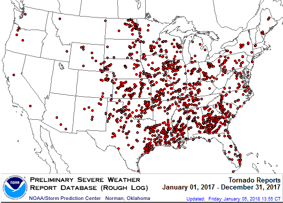 Tornadoes - Annual 2017 | State of the Climate | National ...