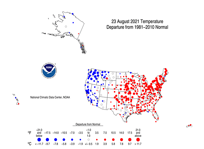 Asos Temperature Departure And Degree Day Maps Temperature Precipitation And Drought National Centers For Environmental Information Ncei Temperature Map Continental U.S. 11-13-2022