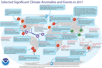 2017 Selected Climate Anomalies and Events Map