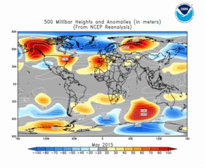 May 2015 height and anomaly map
