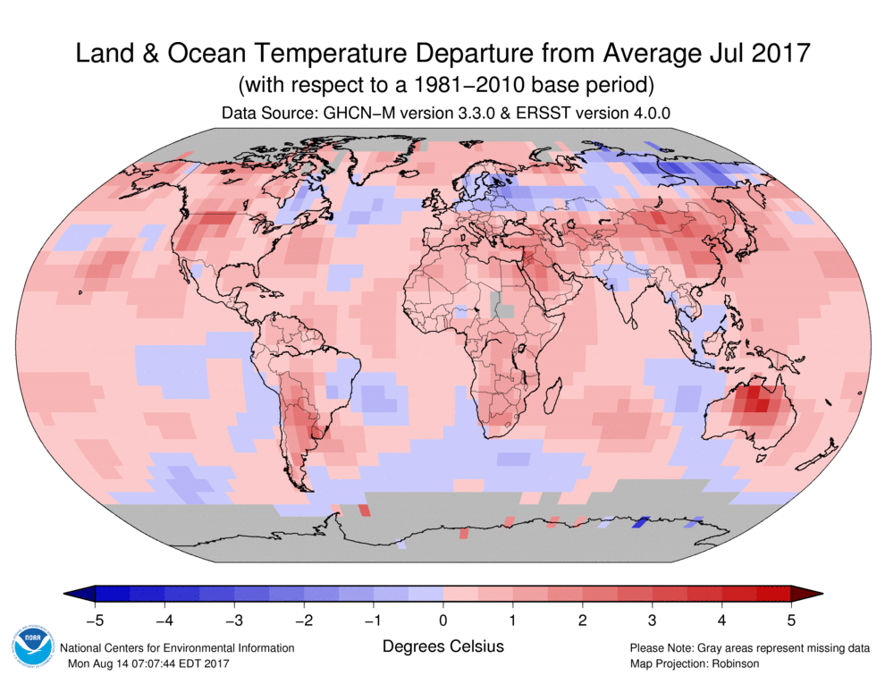 Image d'illustration pour La NOAA confirme : juillet excessivement chaud dans le Monde