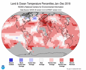 January-DecemberBlended Land and Sea Surface Temperature Percentiles