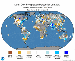 June Land-Only Precipitation Percentiles