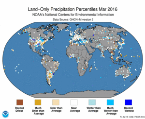 March Land-Only Precipitation Percentiles