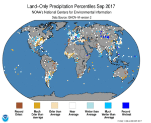 September Land-Only Precipitation Percentiles