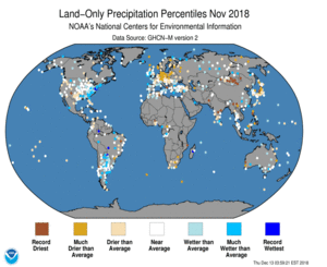 November Land-Only Precipitation Percentiles