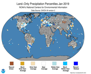 JanuaryLand-Only Precipitation Percentiles