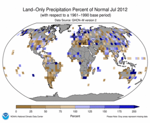 July 2012 Precipitation Percent Departures