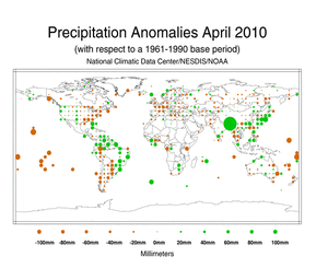 April 2010 Precipitation Anomalies in Millimeters