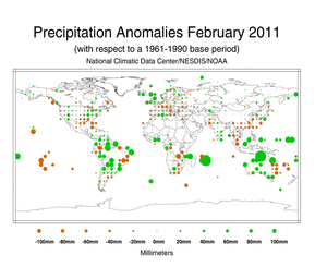 February 2011 Precipitation Anomalies in Millimeters