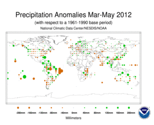 March 2012 – May 2012 Precipitation Anomalies in Millimeters