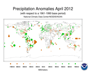 April 2012 Precipitation Anomalies in Millimeters