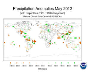 May 2012 Precipitation Anomalies in Millimeters