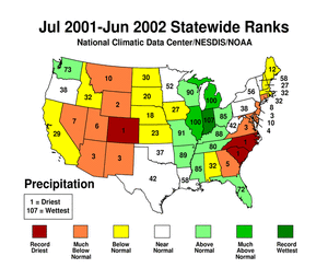 Click here for map showing Statewide Precipitation Ranks for July-June 2002