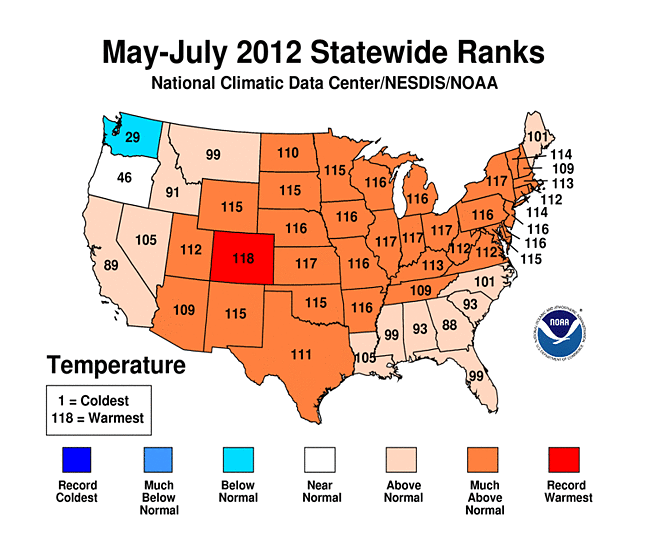 3-month state temperature ranks