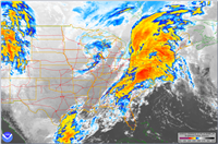 This is an image of a baroclinic cloud leaf in the CONUS on 04/28/2008. Image is a GOES-12 IR.