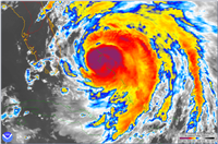 This image shows Hurricane Frances off the coast of Florida. Image is GOES-12 IR.