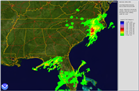 This image shows a southeast Stage 3 MPE that can be viewed in the Weather and Climate Toolkit.